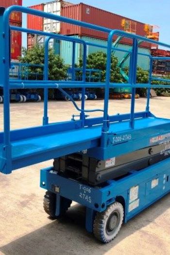 6m剪刀輪胎平台高空車